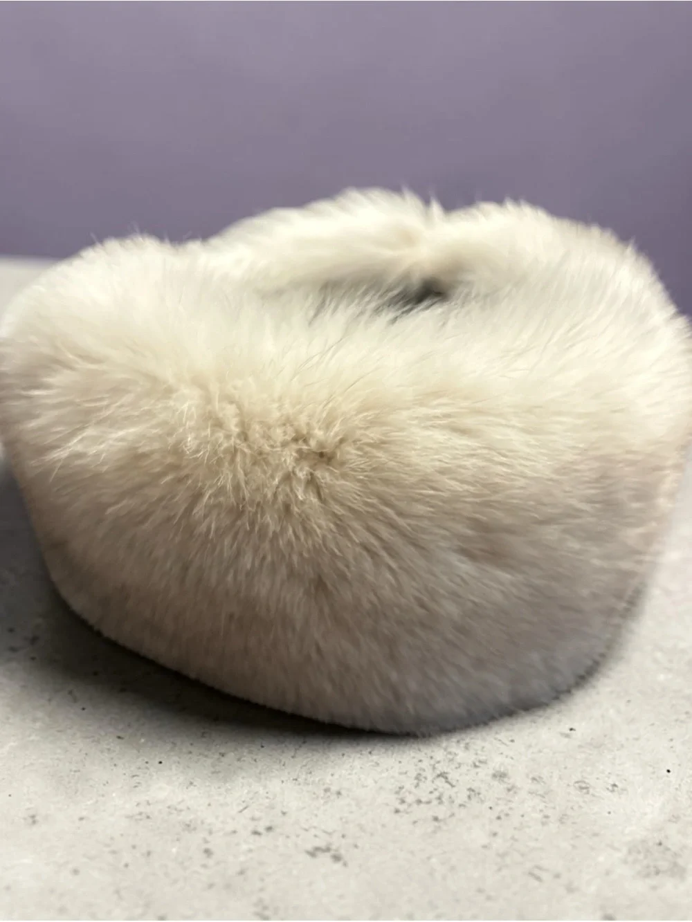 Fur Headband in Ivory